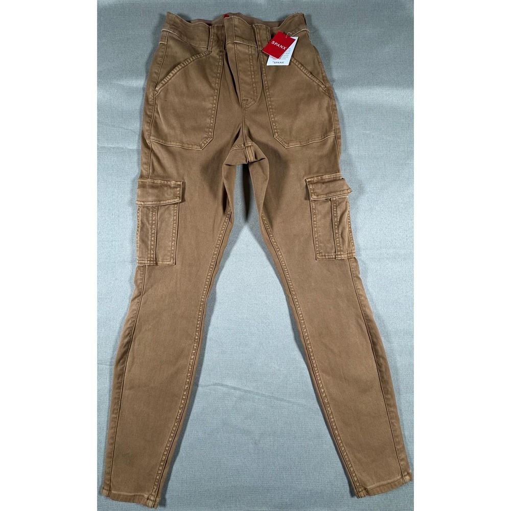 Spanx Pants Womens Small Brown Stretch Twill Ankle Cargo Slim Pull On 20311R NEW - Picture 2 of 12